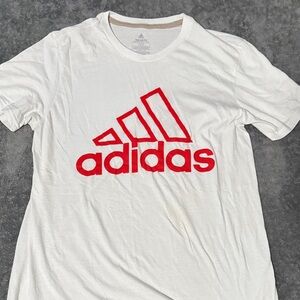 Adidas Men's Tee with Red Logo on White